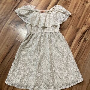 Ginger Jar Dress Womens Maternity Cream Lace Peasant Cottage Prairie Sz S